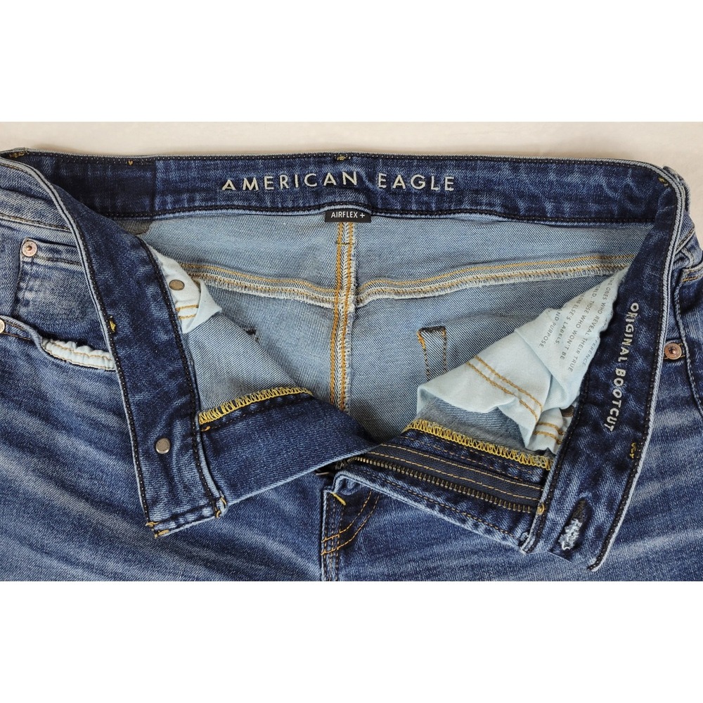 American Eagle Original Bootcut Jeans Mens 34x30 Medium Wash Blue 0115-5596 - Picture 9 of 11
